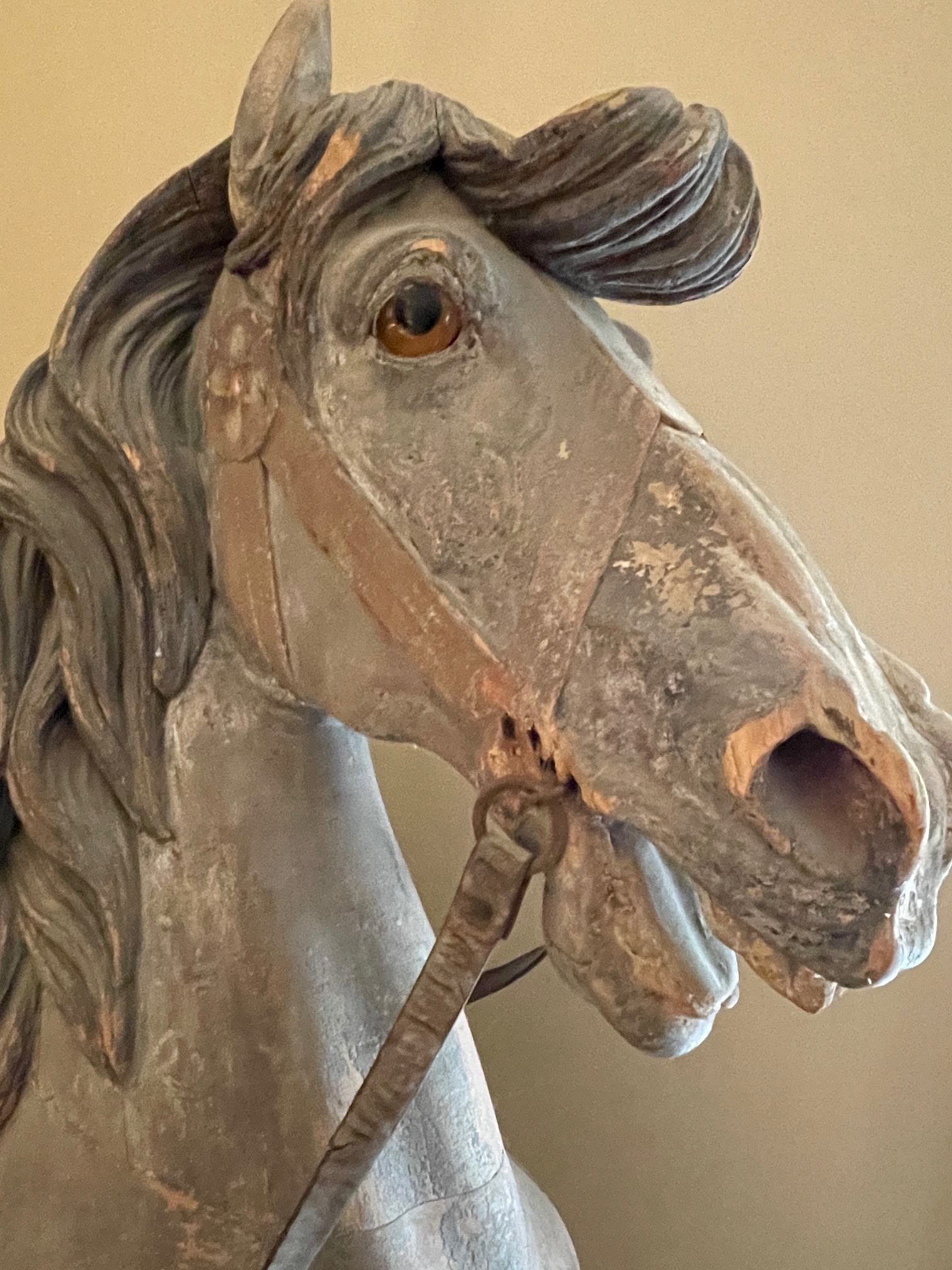 Antique  Dentzel Stander Carousel Horse ,Circa 1890, from Atlantic City, NJ