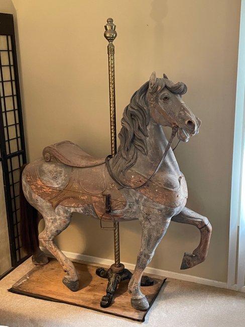 Antique  Dentzel Stander Carousel Horse ,Circa 1890, from Atlantic City, NJ