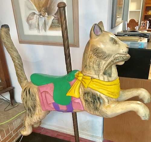 Carousel Cat Contemporary Wood Carving