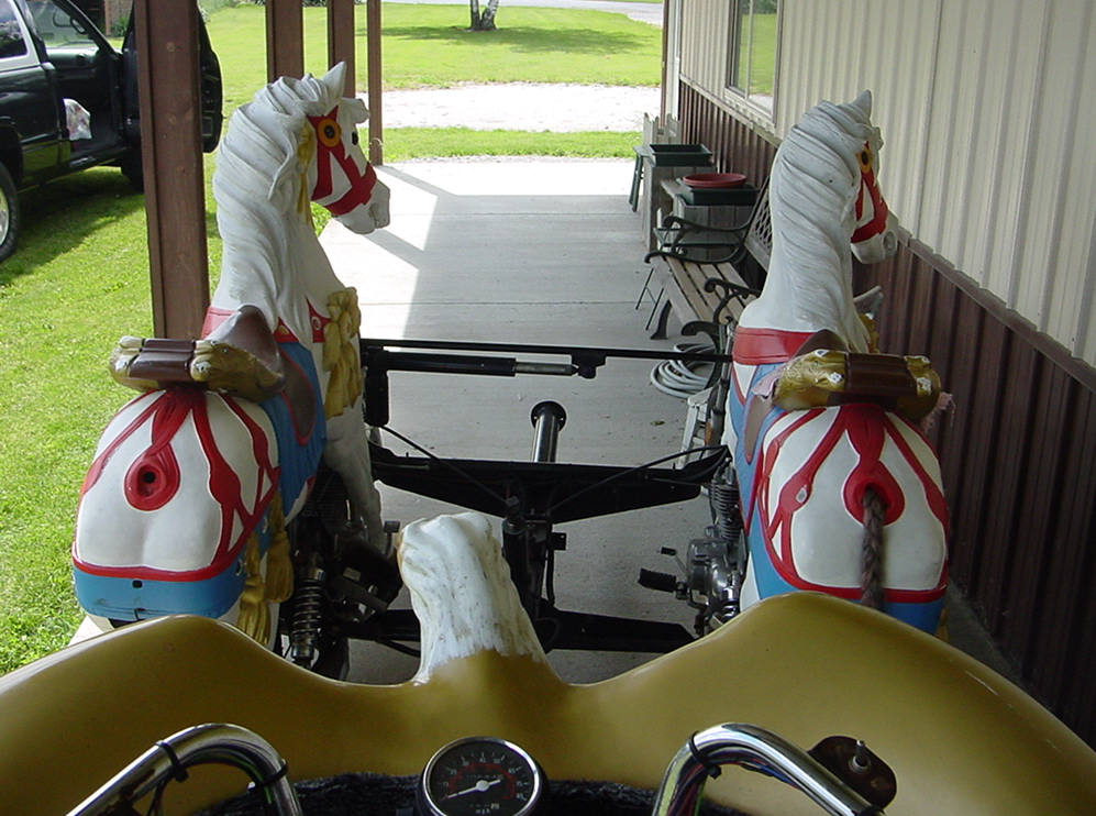 Double Carousel Horse and Chariot Motorcycle