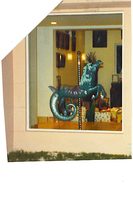 Carousel Hippocampus Seahorse Contemporary Wood Carving [ clone ]