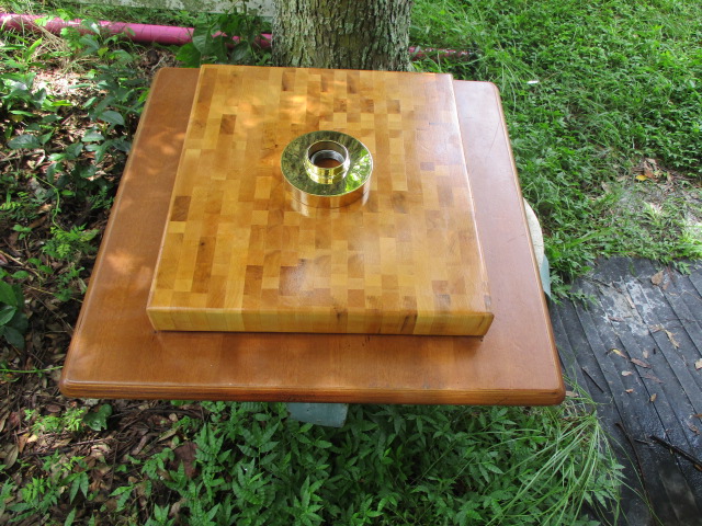 Double Square Butcher Block Carousel Horse Base Set