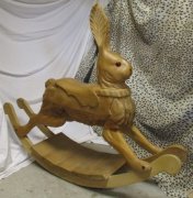 Vintage Wood Rocking Carousel Rabbit > Carousel Animals, Menagerie ...