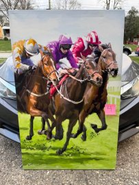 Horse Racing Art, Derby Day ,extra large pieces