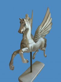Pegasus Horse Carousel, Wood Carving, Flying Horse