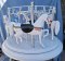 Carousel 4 Horse Cocktail Table w/ Rattan,  all White plus