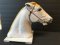 Cast Iron Carousel Horse Head from Kiddie Ride, White