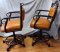 Leather & Cowhide Bar Chairs, old Western Cowboy Decor, Pair