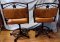 Leather & Cowhide Bar Chairs, old Western Cowboy Decor, Pair
