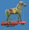 Antique Peddle Hobby Horse on Platform