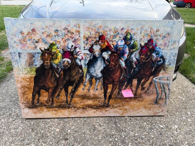 Horse Racing Art, Derby Day ,extra large pieces