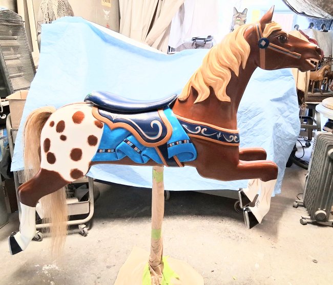 Appaloosa Armitage Herschell Track Machine Carousel Horse