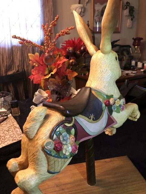 Table top Flirting Carousel Rabbit