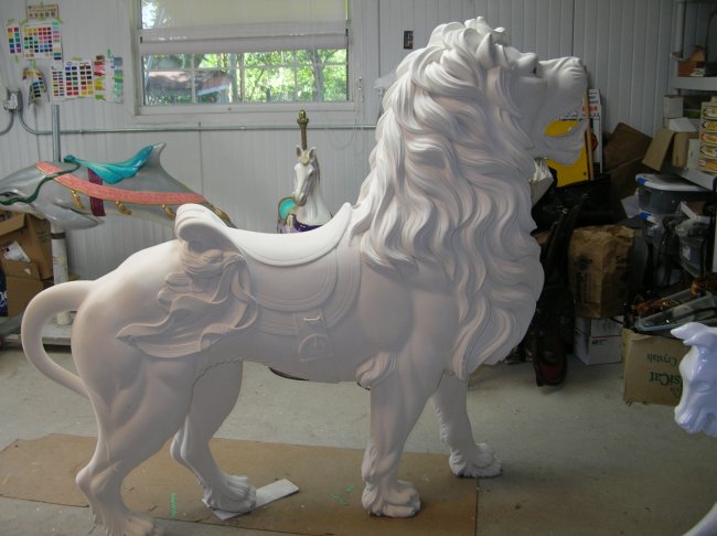 Carousel Lion and Tiger restoration