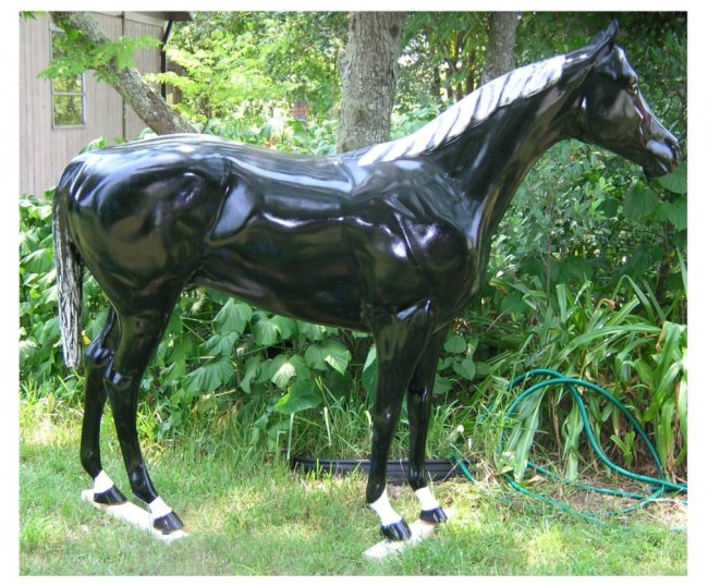 Life Size Fiberglass Thoroughbred Horse Custom Painted