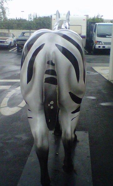 Life Size Fiberglass Zebra