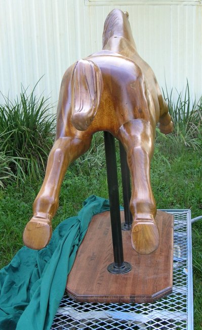1930's Oak Carved Horse, 68" long