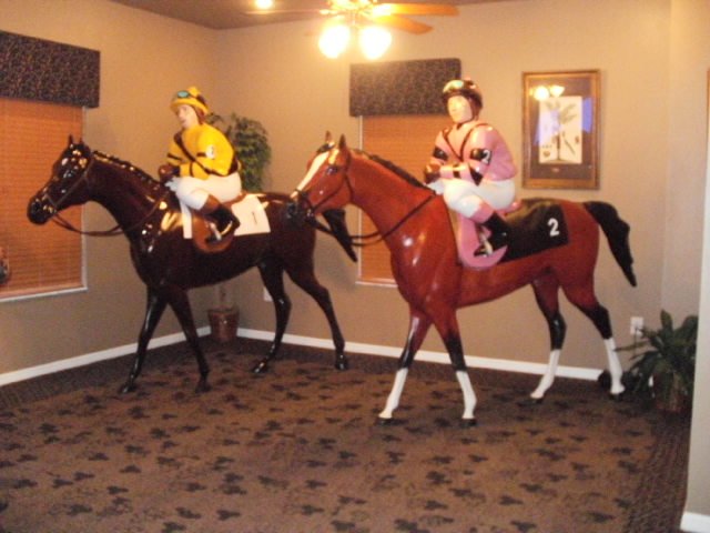 Fiberglass Race Horse and Jockey