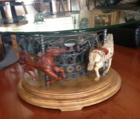Blond 4 Horse Carousel Coffee Table
