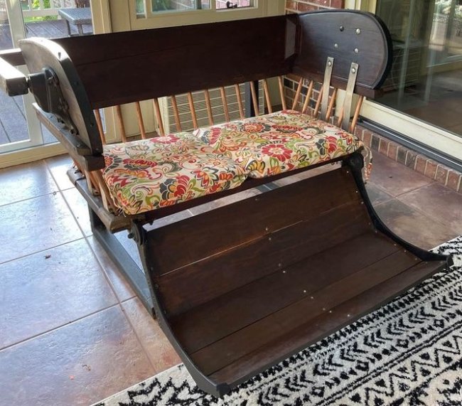 Eli Ferris Wheel Seat , restored in stained Wood B