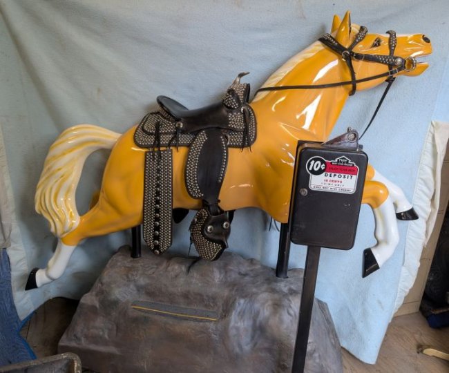 “Gallopin Beauty “, Rare Kiddie Ride Horse , 72 inches long,