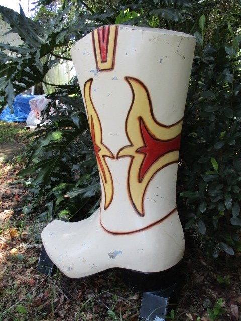48" Vintage Cowboy Boot Sign in 3D