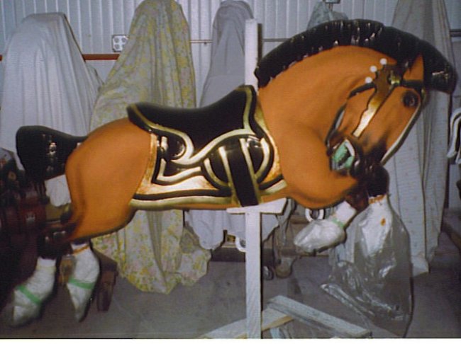 Antique  Allan Herschell  Trojan Jumper Carousel Horse, Outer Row