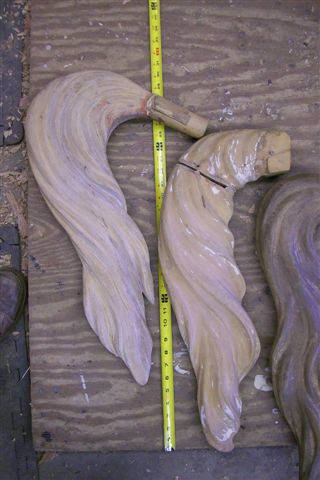 Wood Carved Carousel Horse Tails