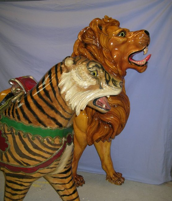 Carousel Lion and Tiger restoration