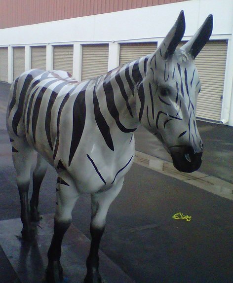 Life Size Fiberglass Zebra
