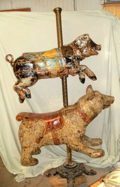 Double Stacked Carousel Animals on Base