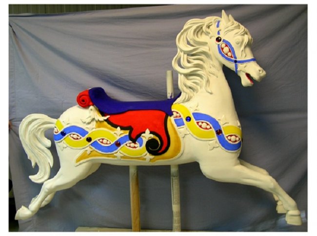 1908 Parker Carousel Horse, Jumper Peek-a-boo Mane, 72 inch