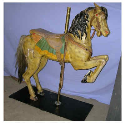 Black Steel Folk Art Carousel Stand