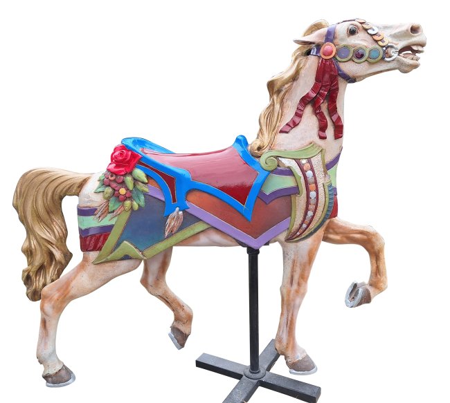 Flowered PTC Stander Stargazer Gold Mane & Tail, Fiberglass