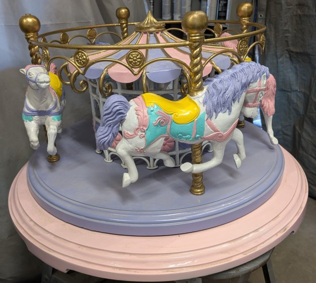 Pastel Carousel  Cocktail Table 4 Horses Custom order