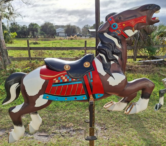 Herschell Stargazer Carousel Horse, Pinto