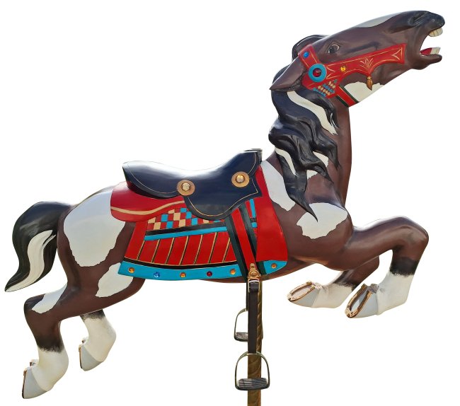 Herschell Stargazer Carousel Horse, Pinto