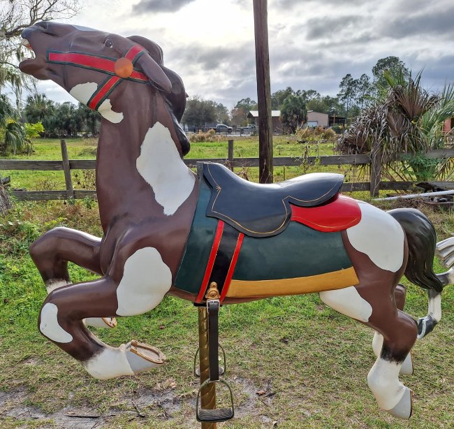 Herschell Stargazer Carousel Horse, Pinto