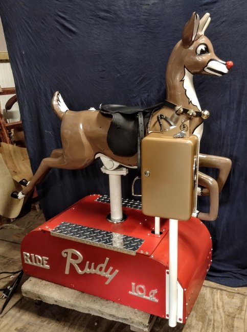 SOLD...Rudy the Reindeer Kiddie Ride, SOLD