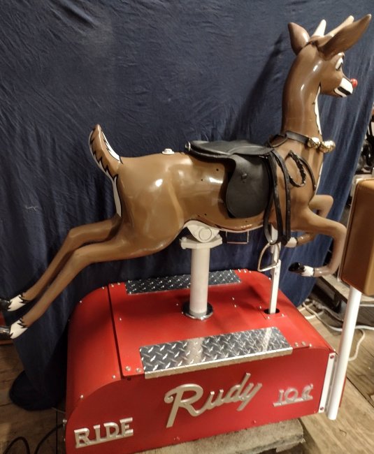 SOLD...Rudy the Reindeer Kiddie Ride, SOLD