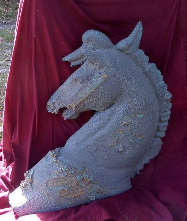 Half Carousel Horse Head Stone Finish