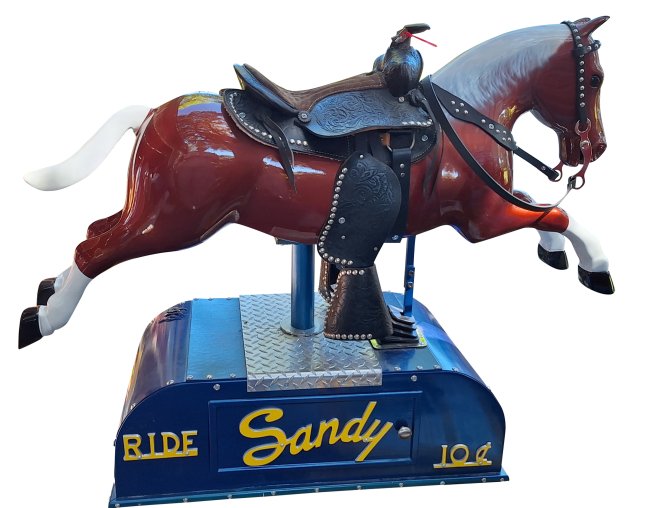 Copper Metallic Sandy Coin Operated Horse