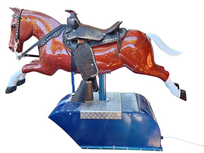 Copper Metallic Sandy Coin Operated Horse