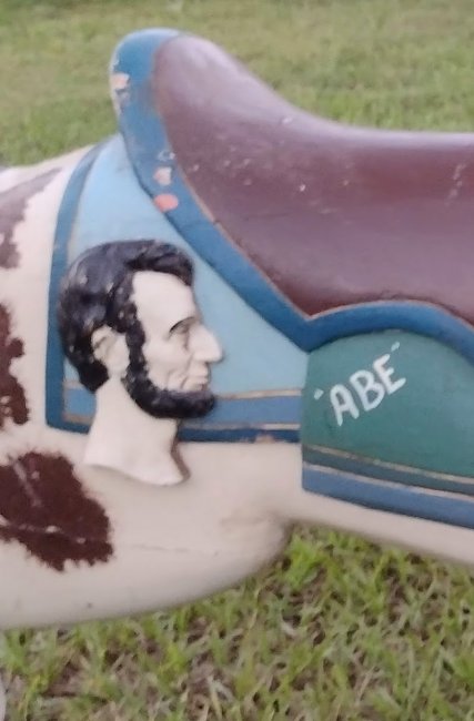 Allan Herschell Carousel Horse Jumper , half and half , Abe Lincoln Head