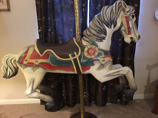 Spillman Engineering Flowered Carousel Jumper Horse