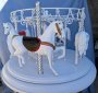 Carousel 4 Horse Cocktail Table w/ Rattan,  all White plus