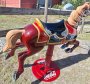 Aluminum Allan Herschell Style Carousel Horse, Mexican Coca Cola base