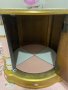 Carousel End table,with Mirror, Pink/White 1 of a kind