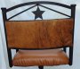 Leather & Cowhide Bar Chairs, old Western Cowboy Decor, Pair