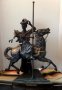 Bronze Carousel Horse and Child Riding with Mom, by Clyde Ross Morgan 28 inches tall